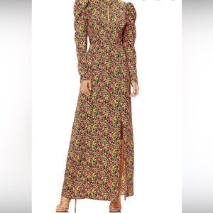 AFRM Kiley Lattice Back Long Sleeve Maxi Dress